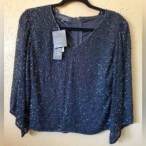 Jkara new York vintage beaded shirt